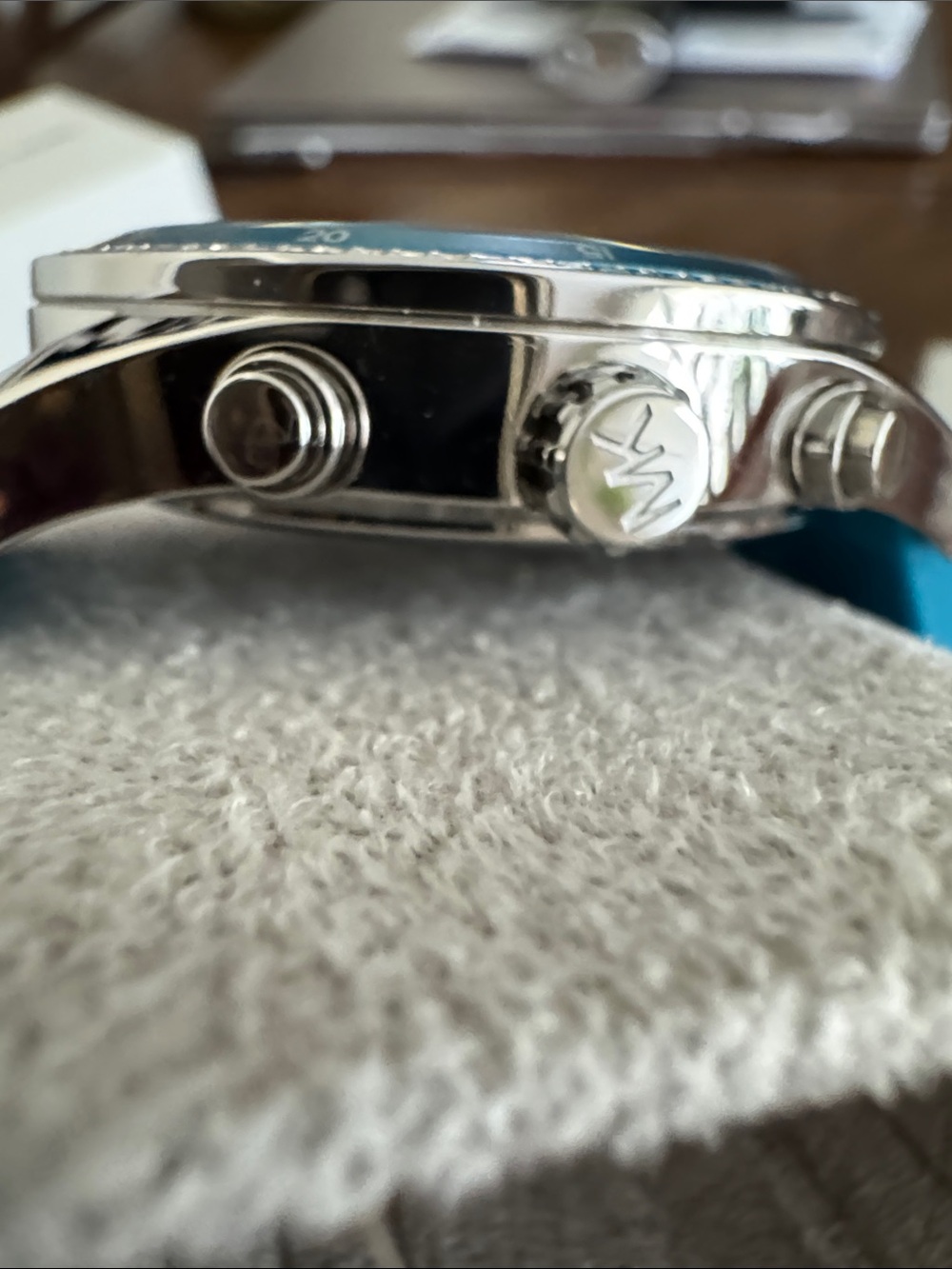 Michael Kors Hadyn Turquoise & White Crystal-Trim Chronograph Watch - Picture 4 of 6